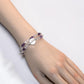 Clear Quartz Charm + Amethyst w/ Mozambique Rose Quartz Dual- Loop Bracelet