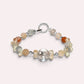 Rainbow Clear Quartz Charm +Rainbow Rabbit Fur Quartz  w/ Citrine Bracelet