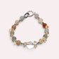 Rainbow Clear Quartz Charm +Rainbow Rabbit Fur Quartz  w/ Citrine Bracelet