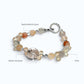 Rainbow Clear Quartz Charm +Rainbow Rabbit Fur Quartz  w/ Citrine Bracelet