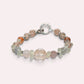 Rutilated Quartz Charm +Rainbow Rabbit Fur Quartz  w/ Prehnite Bracelet