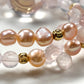 Mozambique Rose Quartz w/ Freshwater Pearl Dual- Loop Bracelet