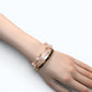 Mozambique Rose Quartz w/ Freshwater Pearl Dual- Loop Bracelet