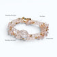 Mozambique Rose Quartz w/ Freshwater Pearl Dual- Loop Bracelet