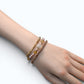 White Rabbit Fur Quartz Charm + Golden Titanium Rutilated w/ Freshwater Pearl Bracelet