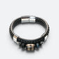 Striped Dzi Bead w/ Leather Bangle