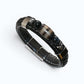 Striped Dzi Bead w/ Leather Bangle