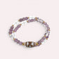 Special Three Eye Dzi Bead + Amethyst Super Seven Quartz w/ Clear Quartz Dual-Loop Bracelet