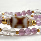 Special Three Eye Dzi Bead + Amethyst Super Seven Quartz w/ Clear Quartz Dual-Loop Bracelet