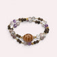 Euphenic Hopeful Dzi Bead + Super Seven Quartz w/ Smoky Quartz Dual-Loop Bracelet