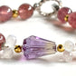 Ametrine Charm +Strawberry Quartz  w/ Moonstone Bracelet