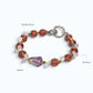 Ametrine Charm +Strawberry Quartz  w/ Moonstone Bracelet