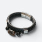 Bagua Two Eye Dzi Bead w/ Leather Bangle