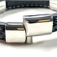 Bagua Two Eye Dzi Bead w/ Leather Bangle