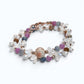 Alashan Agate Charm + Tourmaline+ Moonstone w/ Freshwater Pearl Dual- Loop Bracelet