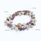 Alashan Agate Charm + Tourmaline+ Moonstone w/ Freshwater Pearl Dual- Loop Bracelet