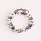 Alashan Agate Charm + Tourmaline+ Moonstone w/ Freshwater Pearl Dual- Loop Bracelet