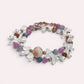 Alashan Agate Charm + Tourmaline+ Moonstone w/ Freshwater Pearl Dual- Loop Bracelet
