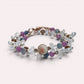 Alashan Agate Charm + Tourmaline+ Moonstone w/ Freshwater Pearl Dual- Loop Bracelet