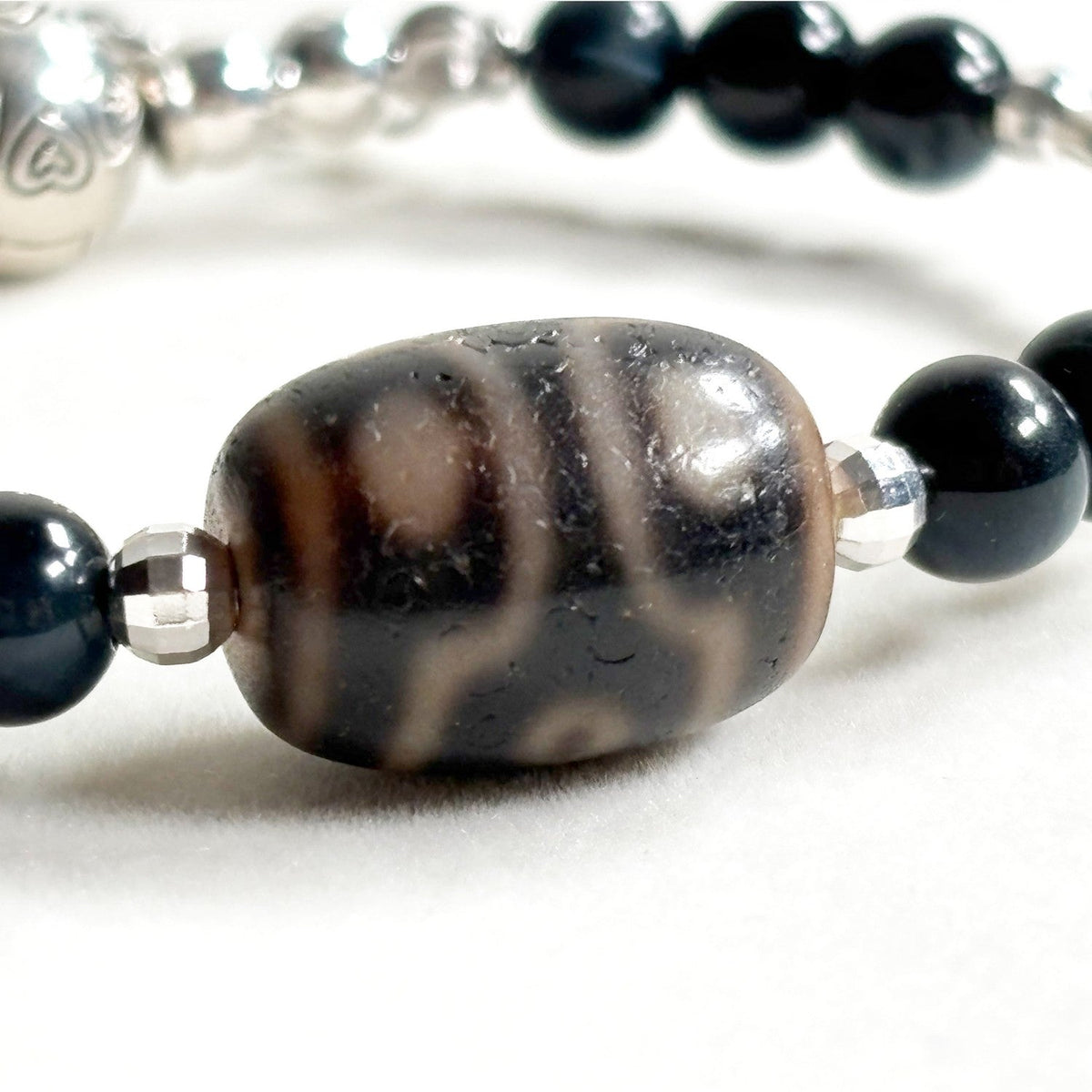 Six Eye Dzi Bead w/ Blue Tiger Eye Bangle