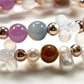 Alashan Agate Charm + Tourmaline+ Moonstone w/ Freshwater Pearl Dual- Loop Bracelet