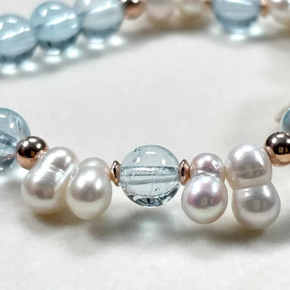 Freshwater Pearl w/ Blue Topaz Bracelet
