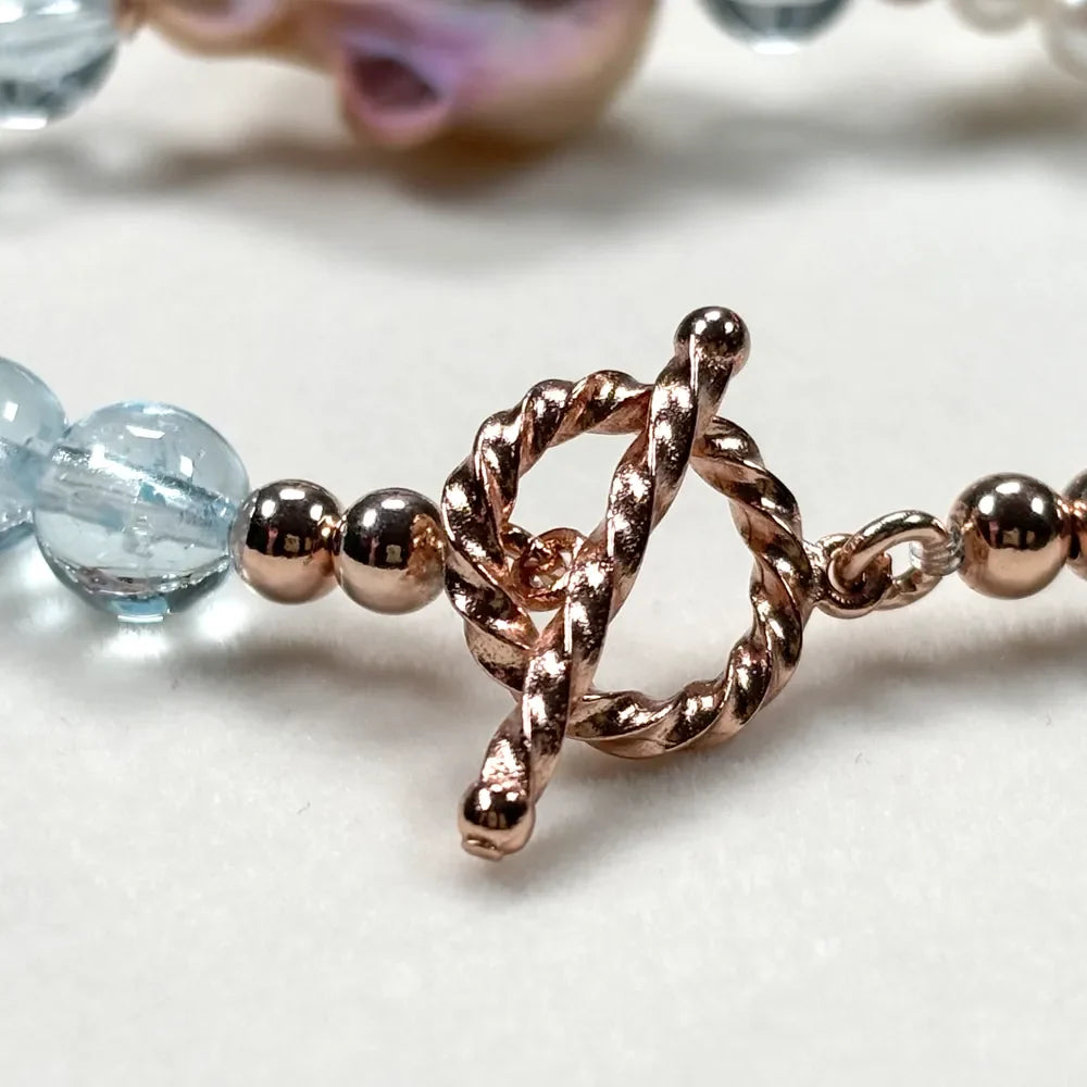 Freshwater Pearl w/ Blue Topaz Bracelet