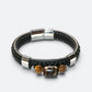 Wave Dzi Bead w/ Leather Bangle