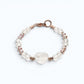 White Phantom Quartz Charm + Moonstone w/ Freshwater Pearl Bracelet