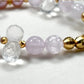 White Rabbit Fur Quartz Charm + Kunzite+ Clear Quartz w/ Freshwater Pearl Bracelet