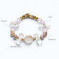 White Rabbit Fur Quartz Charm + Kunzite+ Clear Quartz w/ Freshwater Pearl Bracelet